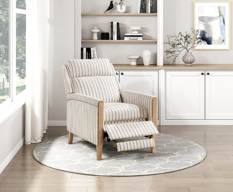 Burton White/Gray Push Back Reclining Chair from Homelegance - Luna Furniture