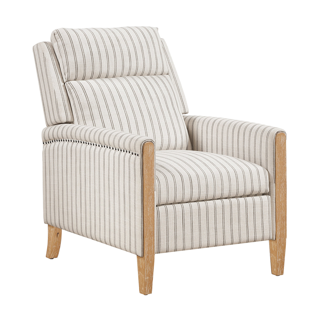 Burton White/Gray Push Back Reclining Chair from Homelegance - Luna Furniture