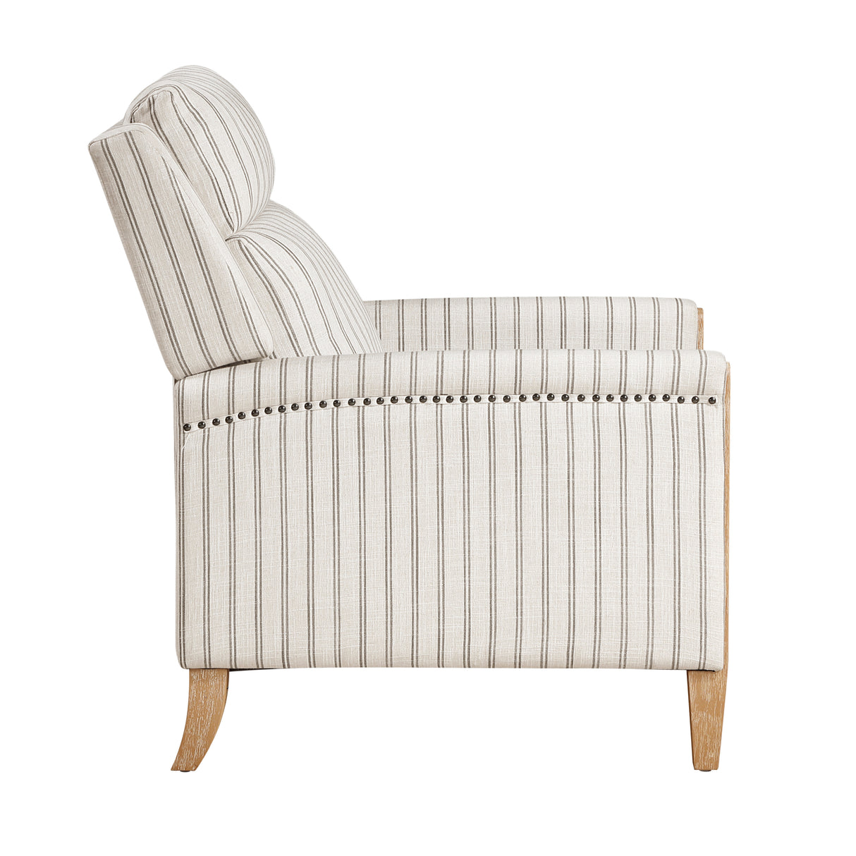 Burton White/Gray Push Back Reclining Chair from Homelegance - Luna Furniture