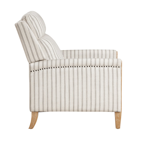 Burton White/Gray Push Back Reclining Chair from Homelegance - Luna Furniture