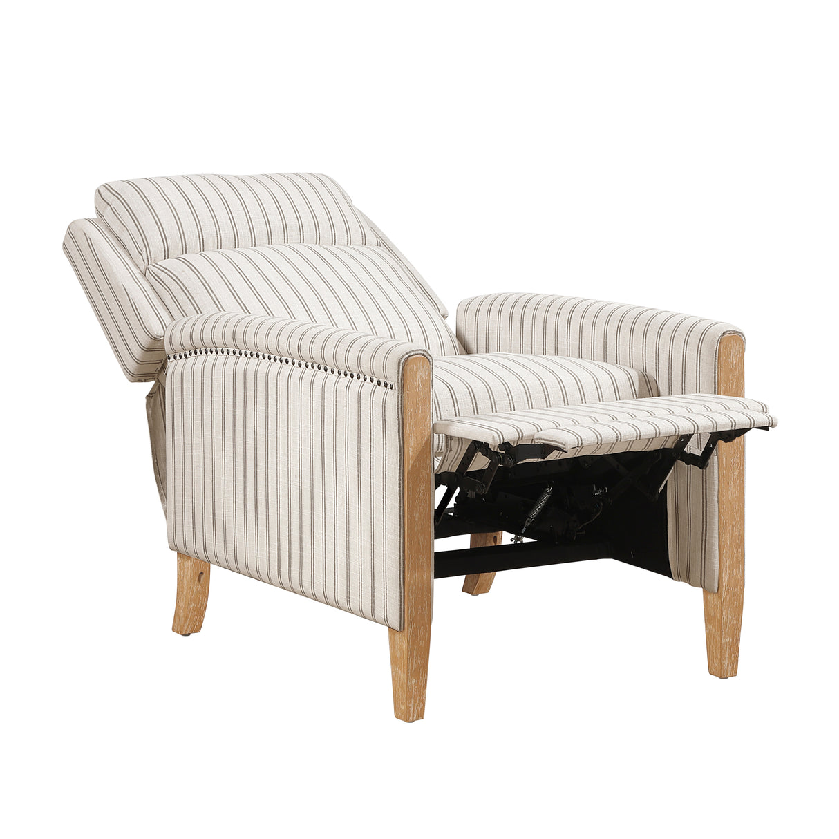 Burton White/Gray Push Back Reclining Chair from Homelegance - Luna Furniture