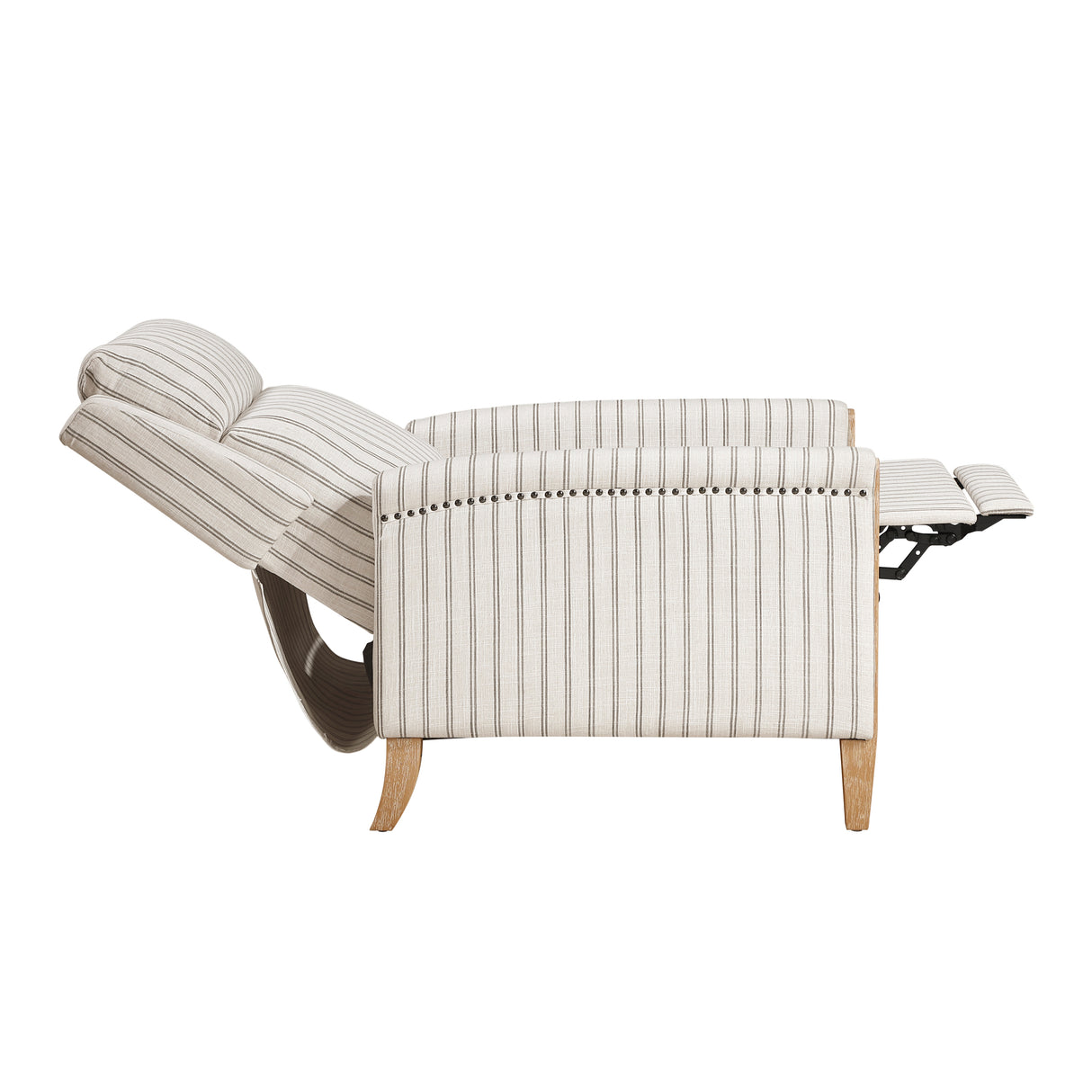 Burton White/Gray Push Back Reclining Chair from Homelegance - Luna Furniture