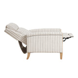Burton White/Gray Push Back Reclining Chair from Homelegance - Luna Furniture