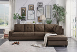 Maston Chocolate 2-Piece Reversible Sectional with Drop-Down Cup Holders from Homelegance - Luna Furniture