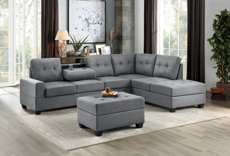 Maston Light Gray Ottoman from Homelegance - Luna Furniture