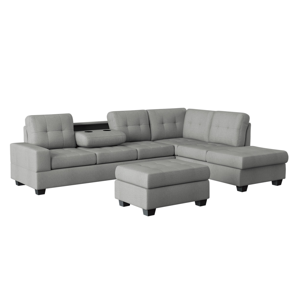 Maston Light Gray Ottoman from Homelegance - Luna Furniture