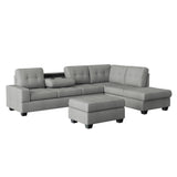 Maston Light Gray Ottoman from Homelegance - Luna Furniture