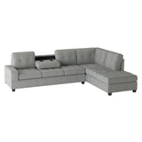 Maston Gray 2-Piece Reversible Sectional with Drop-Down Cup Holders from Homelegance - Luna Furniture