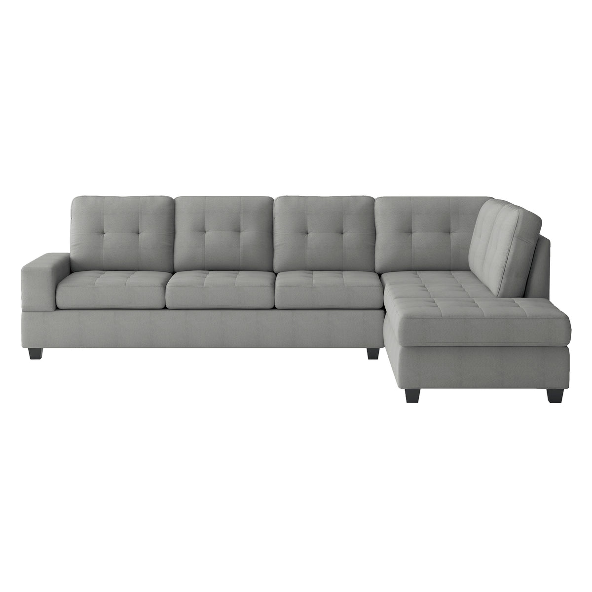 Maston Gray 2-Piece Reversible Sectional with Drop-Down Cup Holders from Homelegance - Luna Furniture