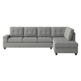 Maston Gray 2-Piece Reversible Sectional with Drop-Down Cup Holders from Homelegance - Luna Furniture