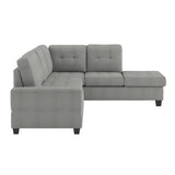 Maston Gray 2-Piece Reversible Sectional with Drop-Down Cup Holders from Homelegance - Luna Furniture