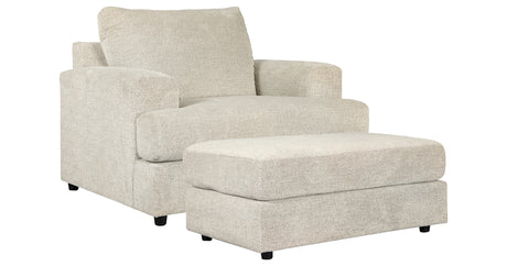 Soletren Chair and Ottoman in Stone from Ashley Furniture - Luna Furniture