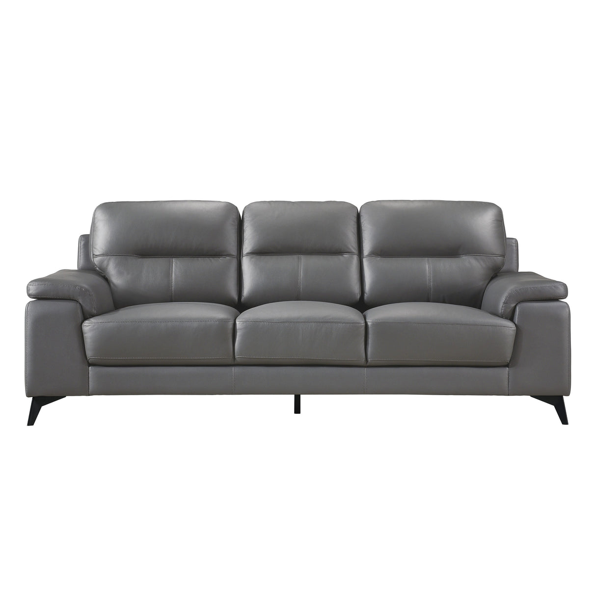 Mischa Dark Gray Top-Grain Leather Loveseat from Homelegance - Luna Furniture