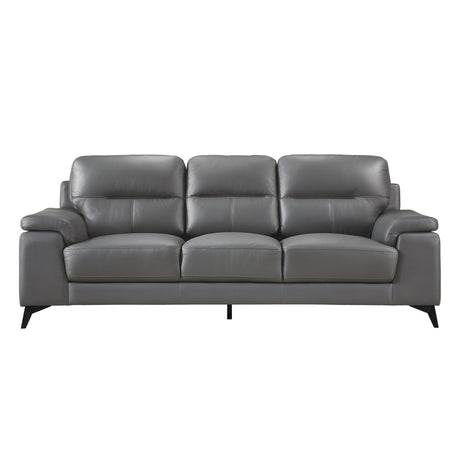 Mischa Dark Gray Top-Grain Leather Loveseat from Homelegance - Luna Furniture
