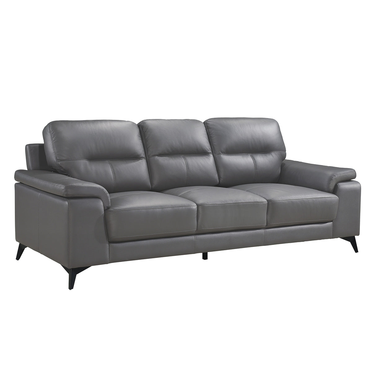 Mischa Dark Gray Top-Grain Leather Loveseat from Homelegance - Luna Furniture