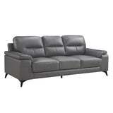 Mischa Dark Gray Top-Grain Leather Loveseat from Homelegance - Luna Furniture