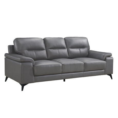 Mischa Dark Gray Top-Grain Leather Loveseat from Homelegance - Luna Furniture