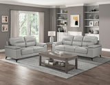 Mischa Silver Grain Top Grain Leather Sofa from Homelegance - Luna Furniture