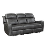 Fairway Black Power Double Reclining Loveseat with Center Console from Homelegance - Luna Furniture