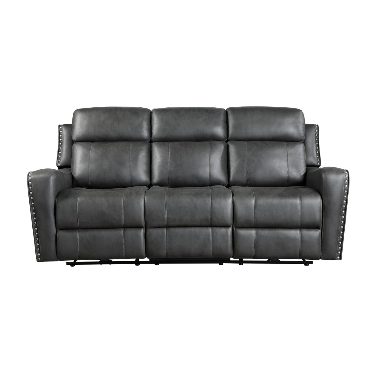 Fairway Black Power Double Reclining Loveseat with Center Console from Homelegance - Luna Furniture