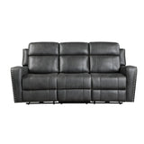 Fairway Black Power Double Reclining Loveseat with Center Console from Homelegance - Luna Furniture