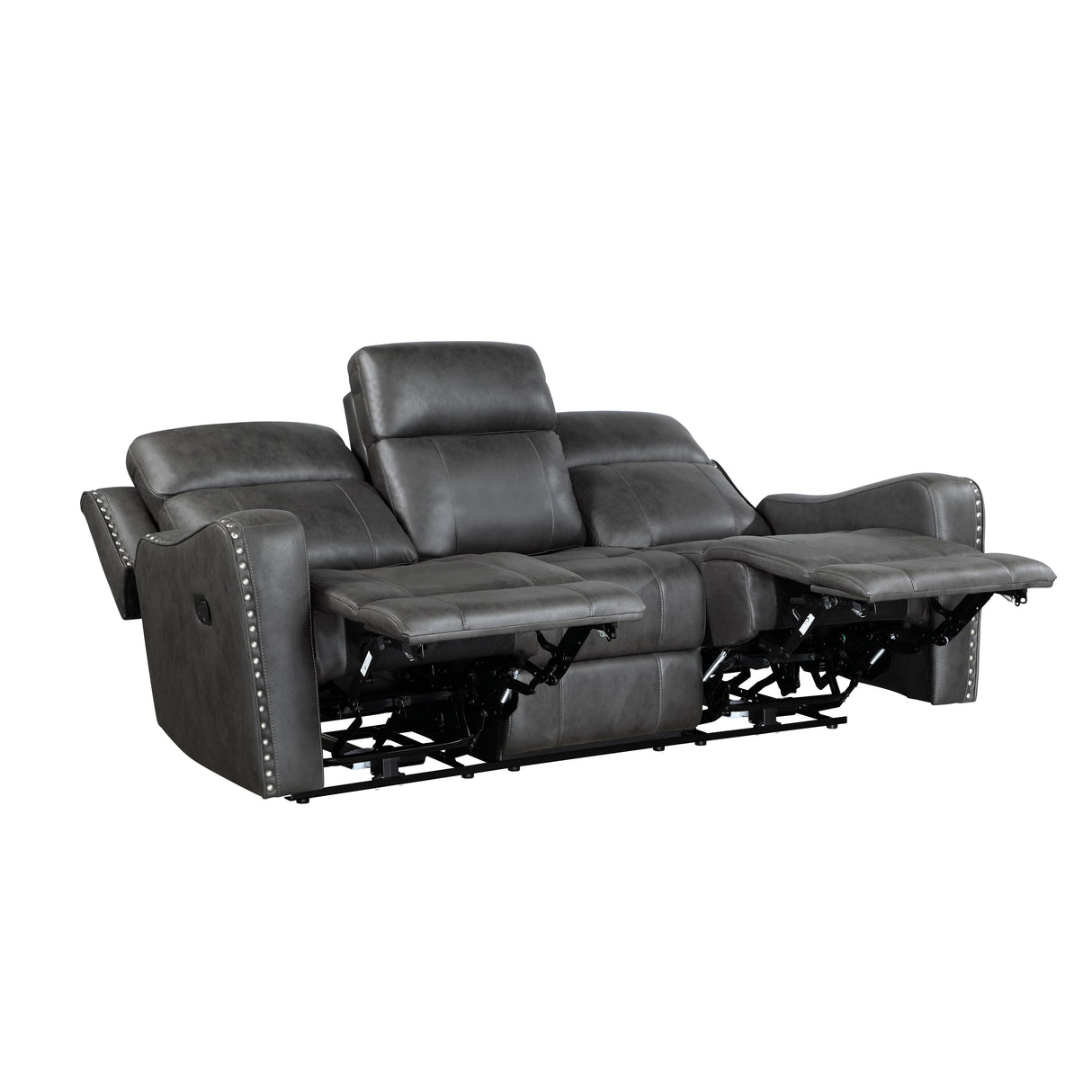 Kellen Smoky Gray Double Reclining Living Room Set from Homelegance - Luna Furniture