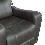 Kellen Smoky Gray Double Reclining Loveseat with Center Console from Homelegance - Luna Furniture