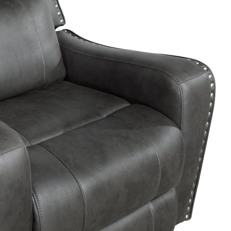 Kellen Smoky Gray Double Reclining Loveseat with Center Console from Homelegance - Luna Furniture