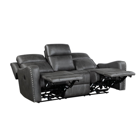 Kellen Smoky Gray Power Double Reclining Living Room Set from Homelegance - Luna Furniture