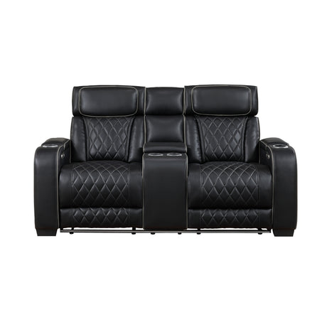 Fairway Black Power Double Reclining Sofa from Homelegance - Luna Furniture