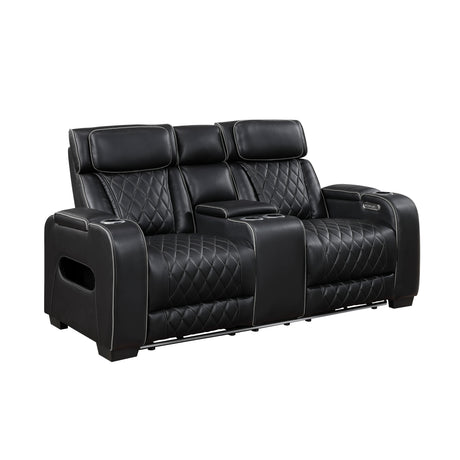 Fairway Black Power Double Reclining Sofa from Homelegance - Luna Furniture