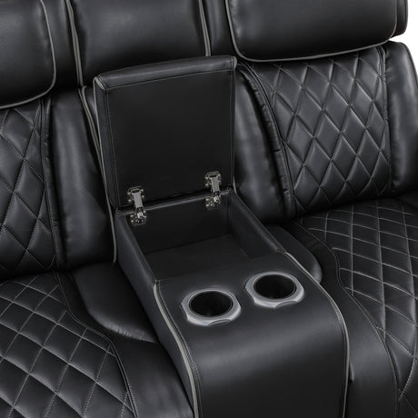 Fairway Black Power Double Reclining Sofa from Homelegance - Luna Furniture
