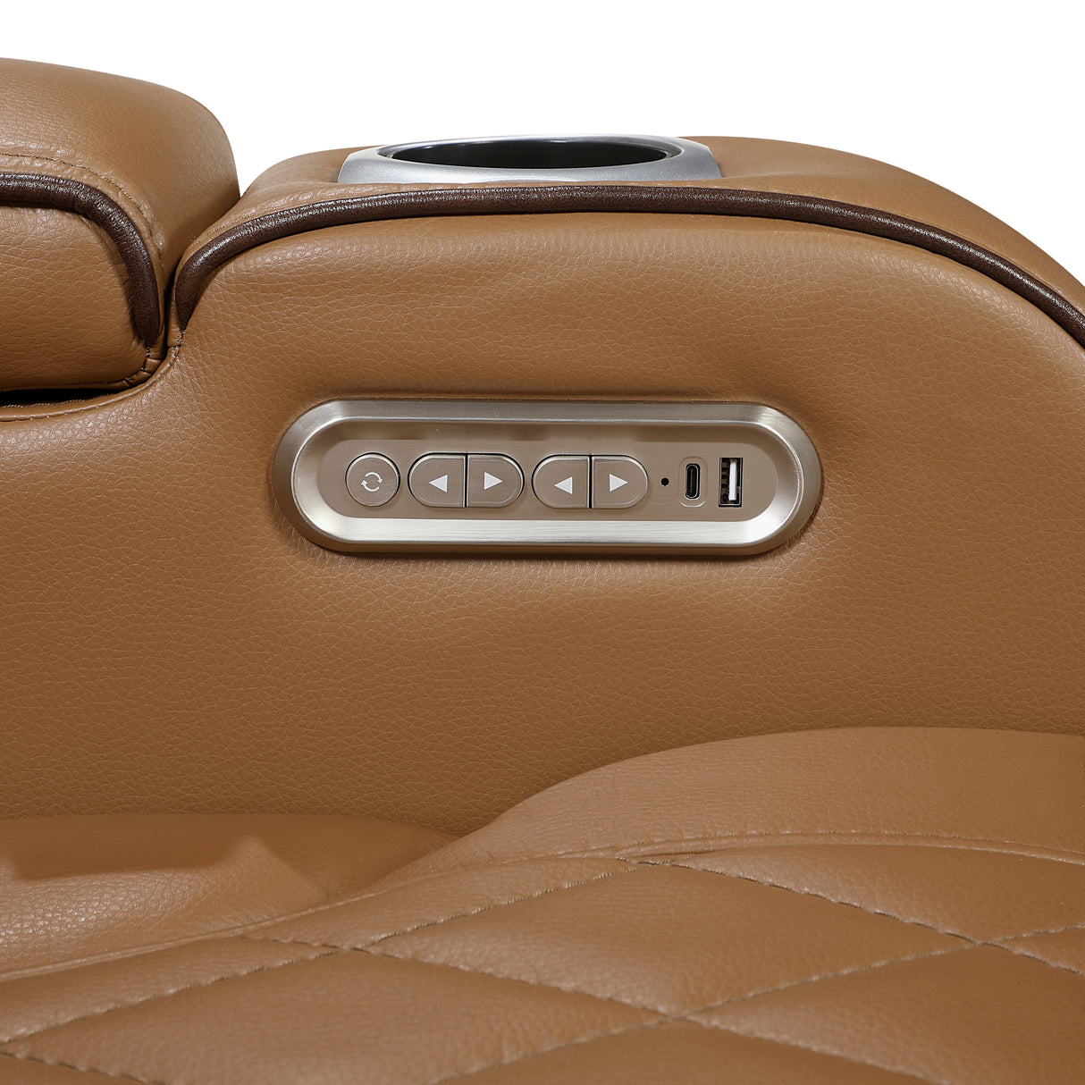 Fairway Brown Power Double Reclining Loveseat with Center Console from Homelegance - Luna Furniture