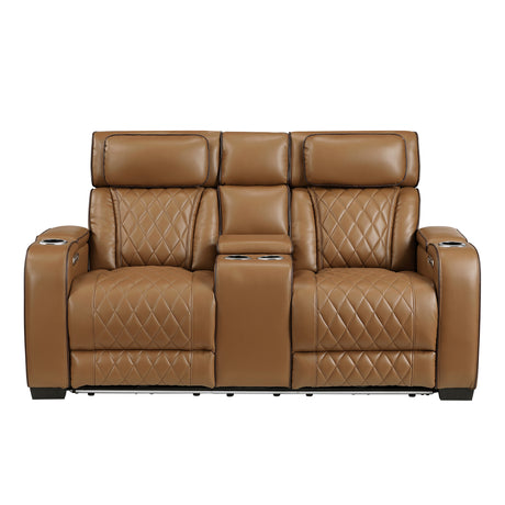Fairway Brown Power Double Reclining Sofa from Homelegance - Luna Furniture