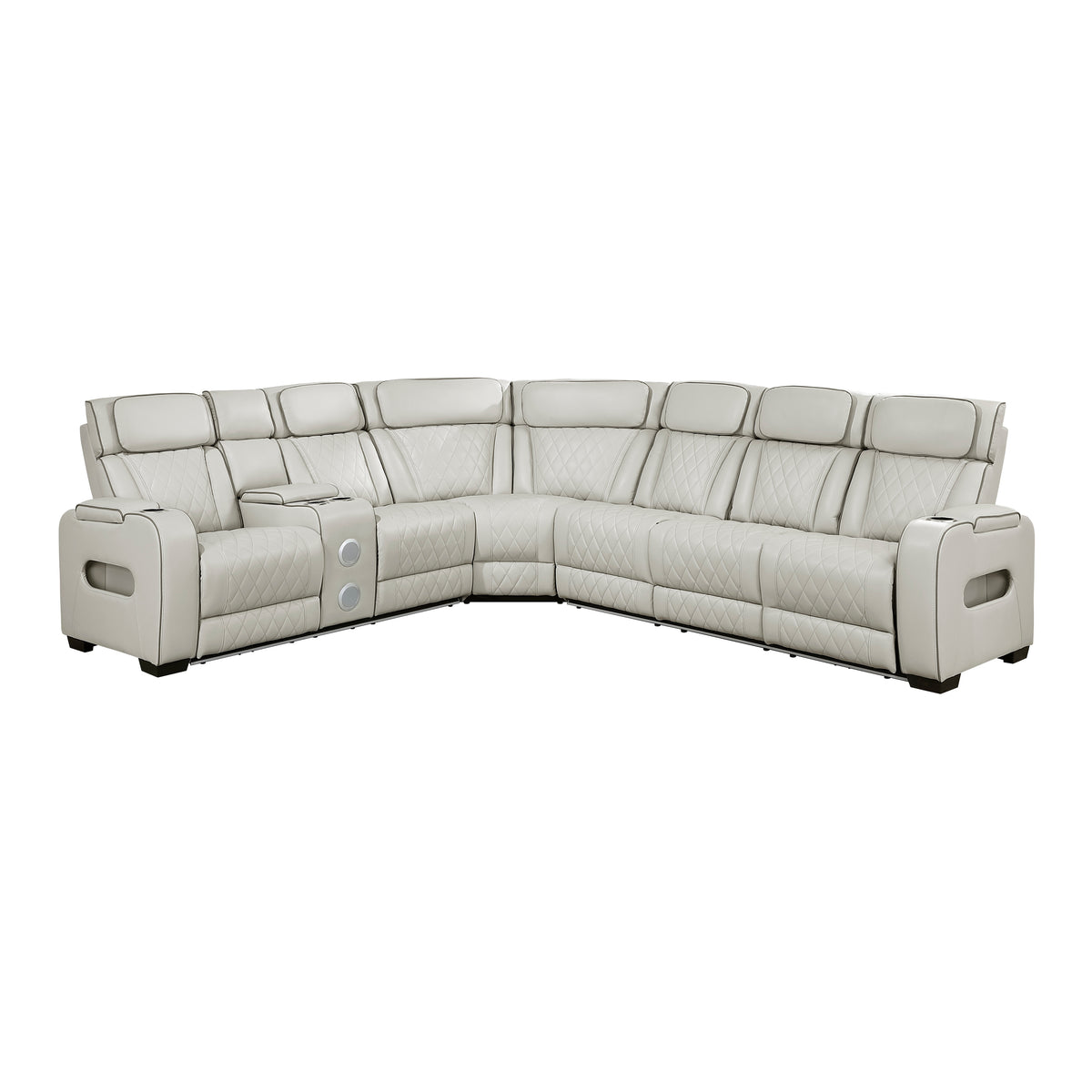 Fairway Taupe 3-Piece Power Reclining Sectional with Right-Side Console from Homelegance - Luna Furniture
