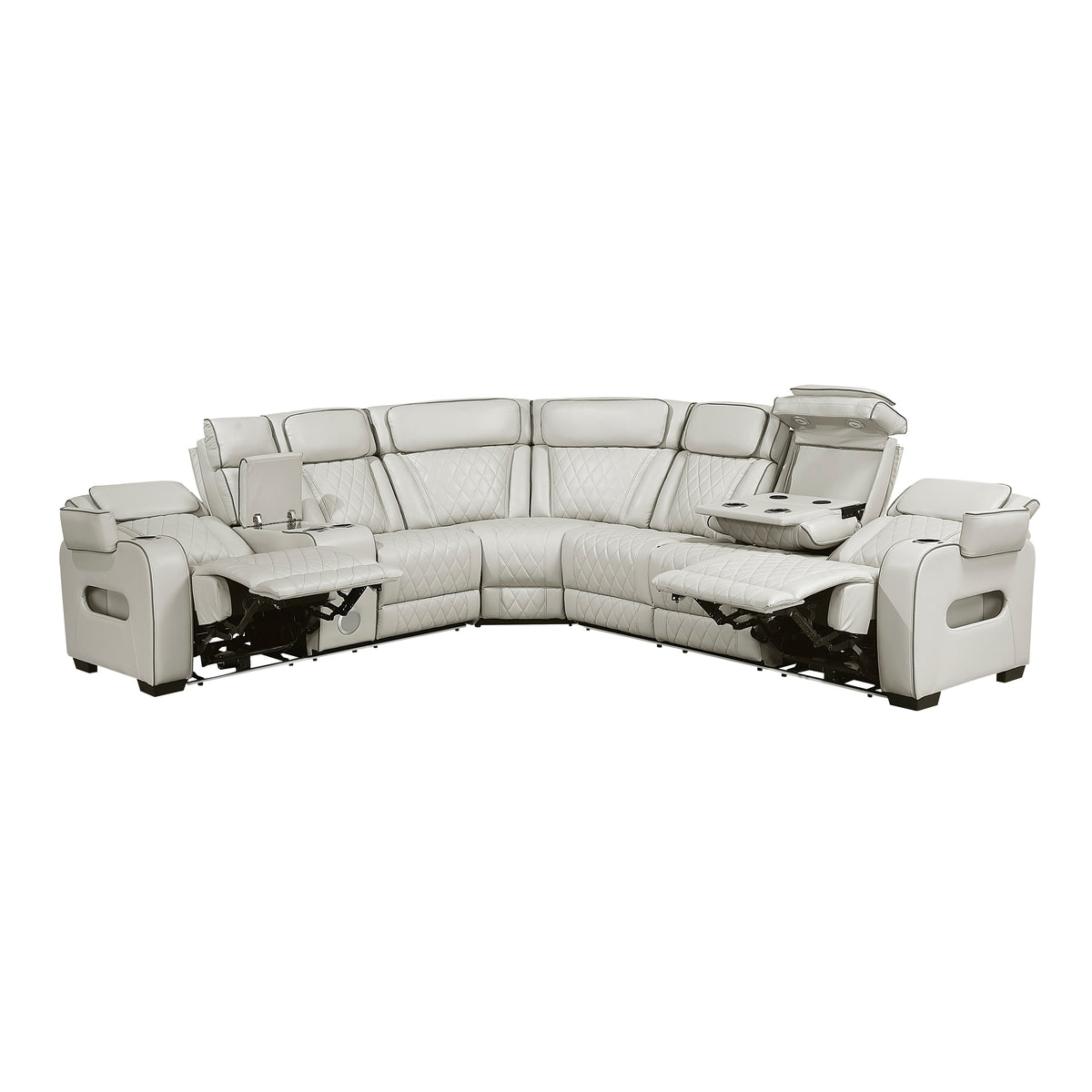 Fairway Taupe 3-Piece Power Reclining Sectional with Right-Side Console from Homelegance - Luna Furniture