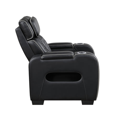 Fairway Black Power Double Reclining Living Room Set from Homelegance - Luna Furniture