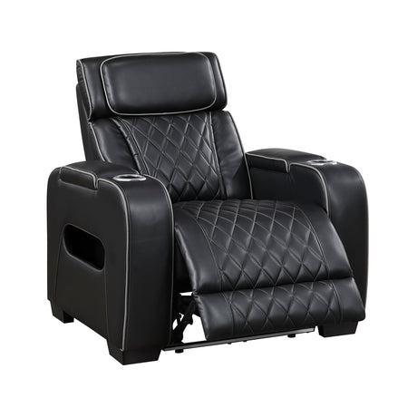 Fairway Black Power Double Reclining Living Room Set from Homelegance - Luna Furniture