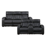 9516BLK*2PWH 2pc Set: Sofa, Love (Power) from Homelegance - Luna Furniture