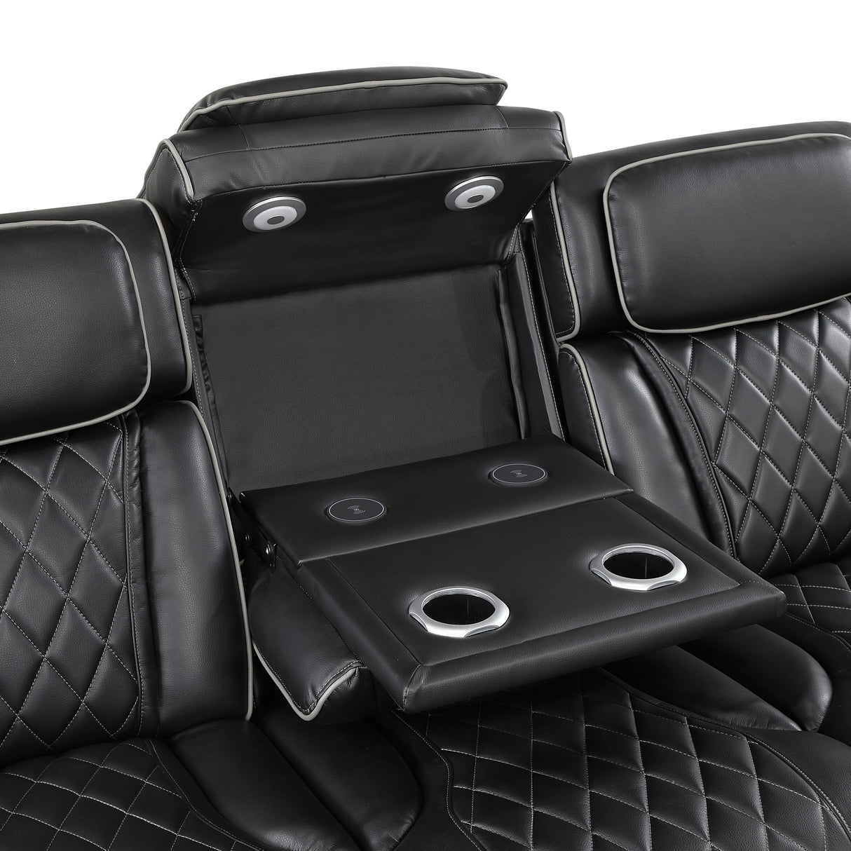 9516BLK*2PWH 2pc Set: Sofa, Love (Power) from Homelegance - Luna Furniture