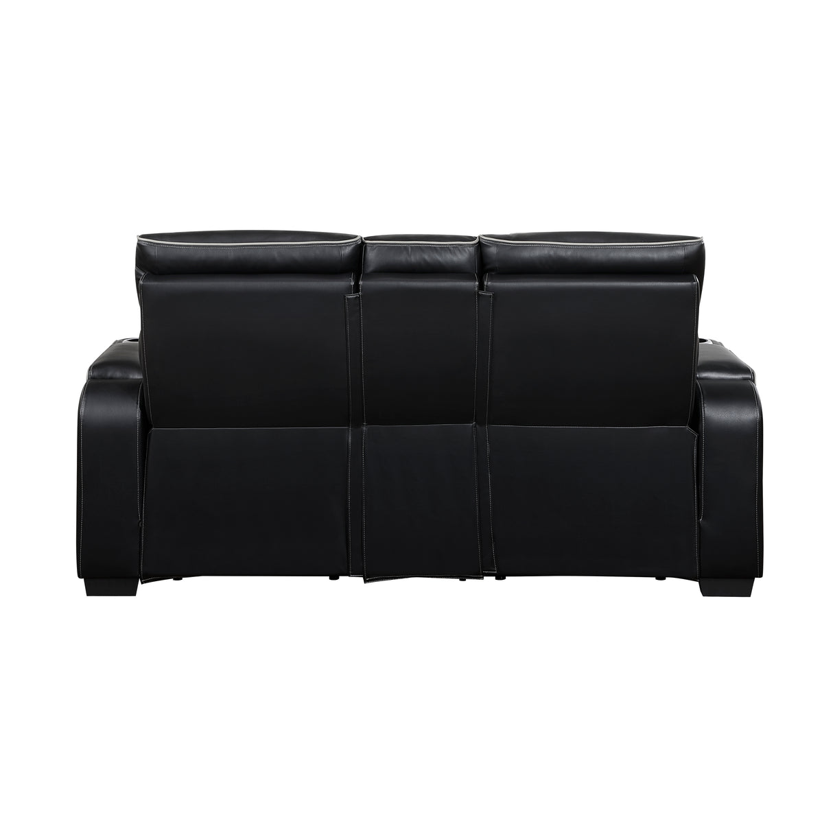 Fairway Black Power Double Reclining Loveseat with Center Console from Homelegance - Luna Furniture