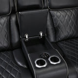 Fairway Black 3-Piece LED Power Reclining Sectional with Consoles and Wireless speakers from Homelegance - Luna Furniture