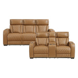 9516BRW*2PWH 2pc Set: Sofa, Love (Power) from Homelegance - Luna Furniture