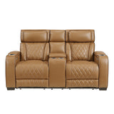 9516BRW*2PWH 2pc Set: Sofa, Love (Power) from Homelegance - Luna Furniture