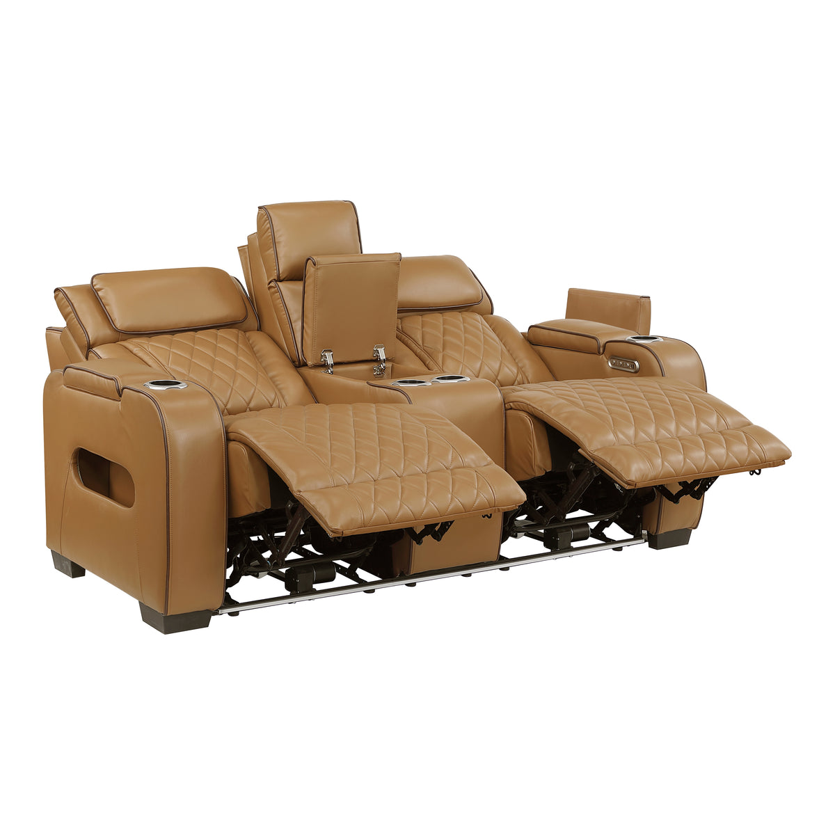 9516BRW*2PWH 2pc Set: Sofa, Love (Power) from Homelegance - Luna Furniture
