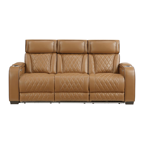 9516BRW*2PWH 2pc Set: Sofa, Love (Power) from Homelegance - Luna Furniture