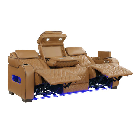 9516BRW*2PWH 2pc Set: Sofa, Love (Power) from Homelegance - Luna Furniture