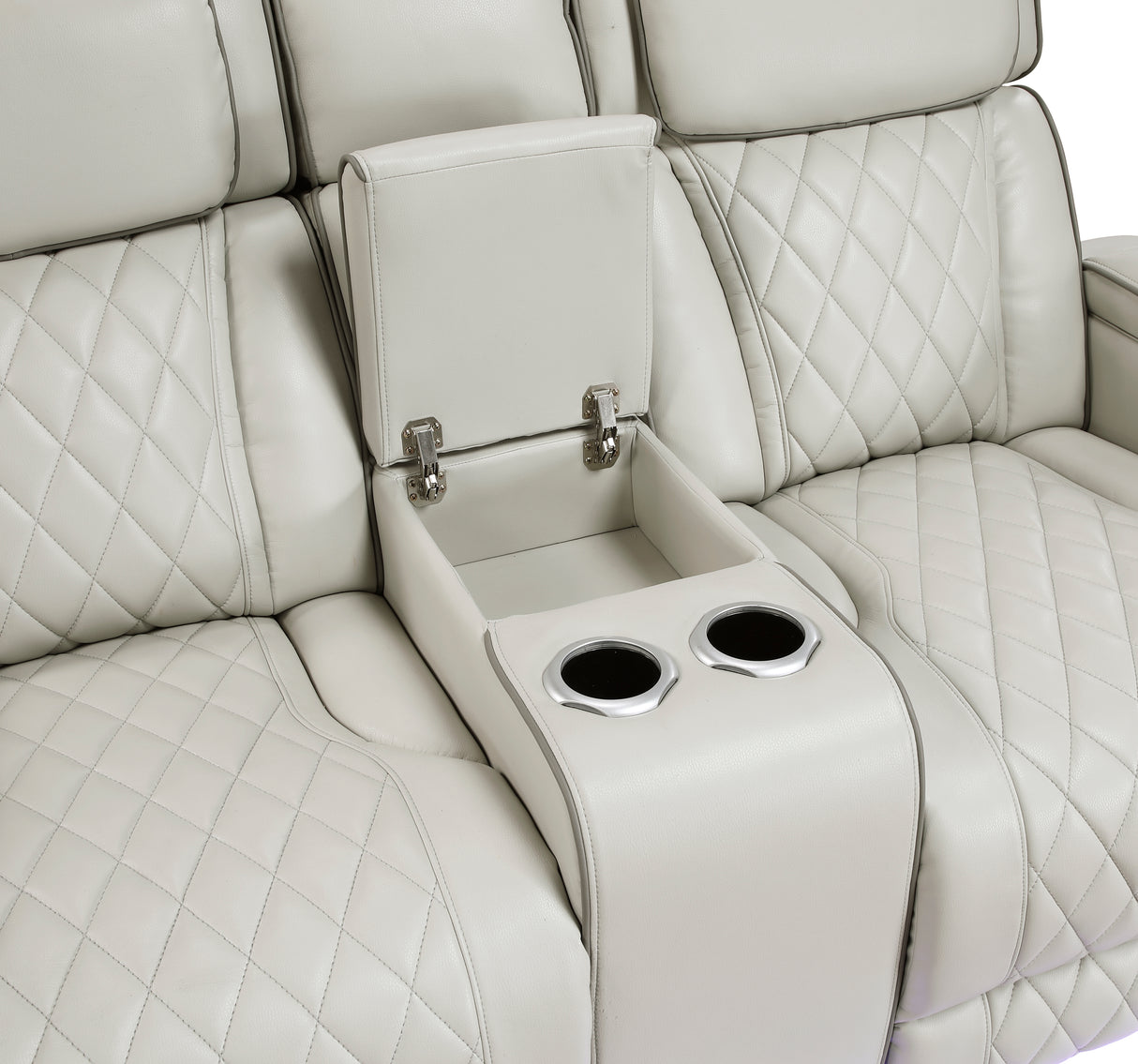 Fairway Taupe Power Double Reclining Loveseat with Center Console from Homelegance - Luna Furniture