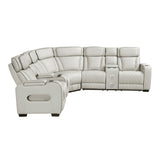 Fairway Taupe 3-Piece LED Power Reclining Sectional with Consoles and Wireless speakers from Homelegance - Luna Furniture