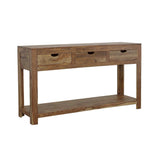 Esther Natural Sheesham 3-Drawer Storage Console Table from Coaster - Luna Furniture